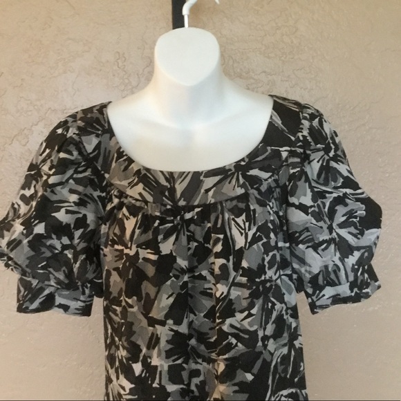Trina Turk Black Gray Silk Mu Mu Style Dress 4 - Picture 2 of 3